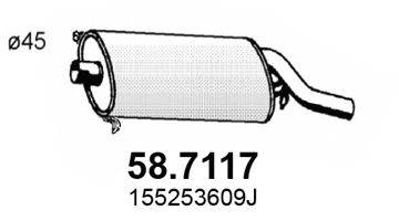 Глушитель выхлопных газов конечный ASSO 58.7117