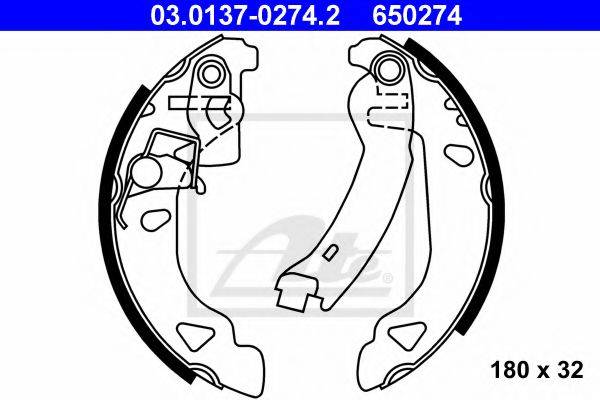 Комплект тормозных колодок ATE 03.0137-0274.2