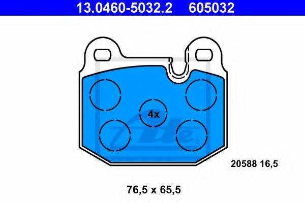 Комплект тормозных колодок, дисковый тормоз ATE 13.0460-5032.2