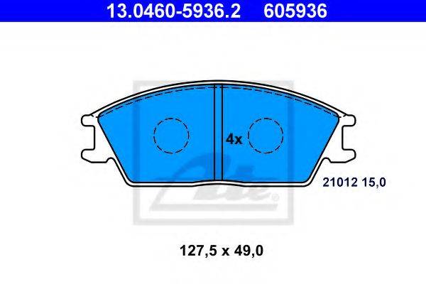 Комплект тормозных колодок, дисковый тормоз ATE 13.0460-5936.2