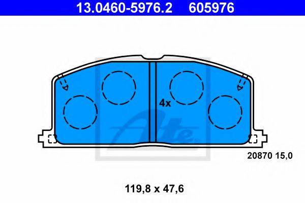 ATE 13046059762 Комплект тормозных колодок, дисковый тормоз