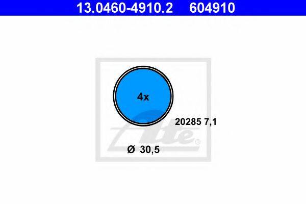 Комплект тормозных колодок, дисковый тормоз ATE 13.0460-4910.2