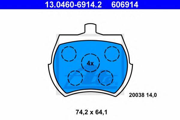 ATE 13046069142 Комплект тормозных колодок, дисковый тормоз