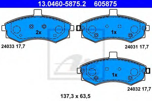 ATE 13046058752 Комплект тормозных колодок, дисковый тормоз