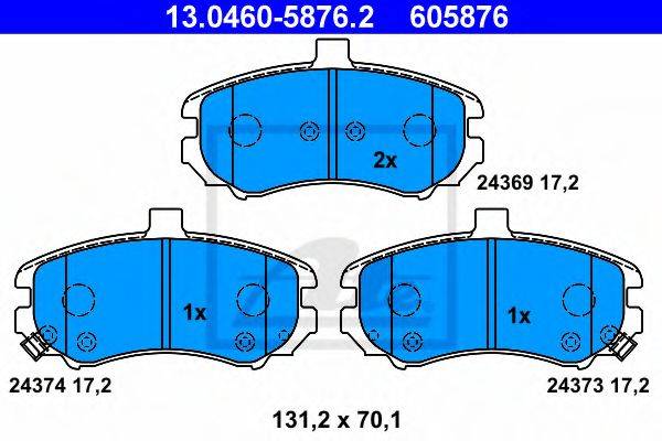 ATE 13046058762 Комплект тормозных колодок, дисковый тормоз