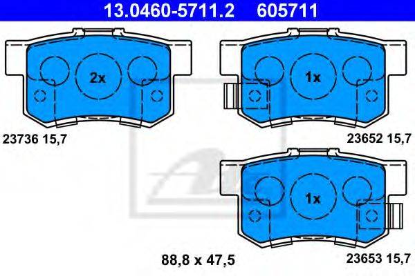 ATE 13046057112 Комплект тормозных колодок, дисковый тормоз