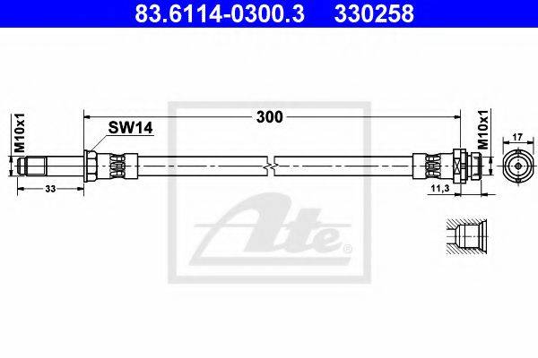 Тормозной шланг ATE 83.6114-0300.3