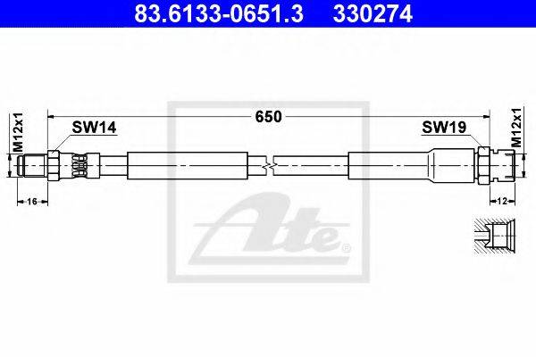 Тормозной шланг ATE 83.6133-0651.3