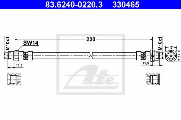 Тормозной шланг ATE 83.6240-0220.3