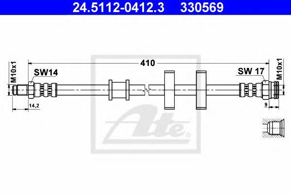 Тормозной шланг ATE 24.5112-0412.3