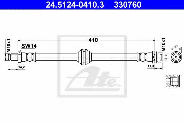 Тормозной шланг ATE 24.5124-0410.3