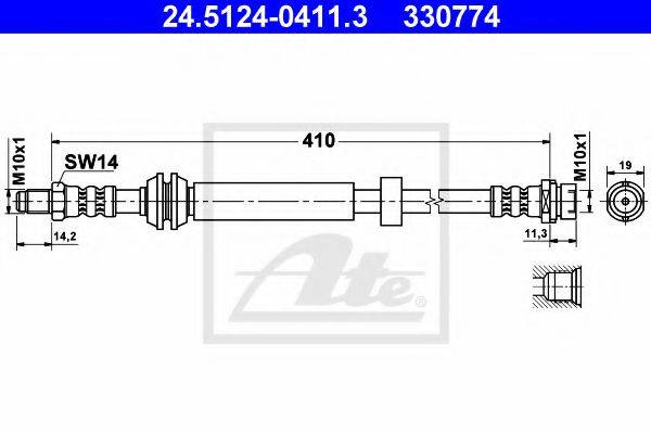 Тормозной шланг ATE 24.5124-0411.3