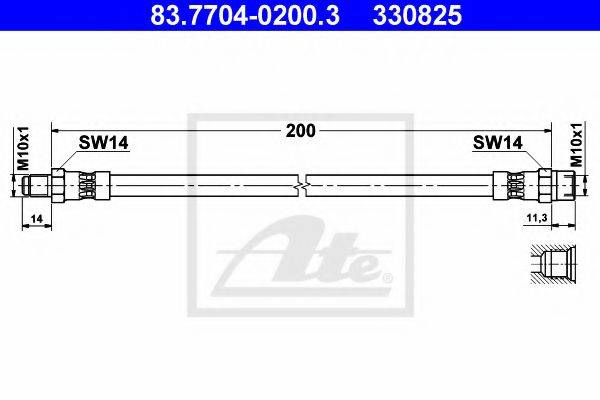 Тормозной шланг ATE 83.7704-0200.3
