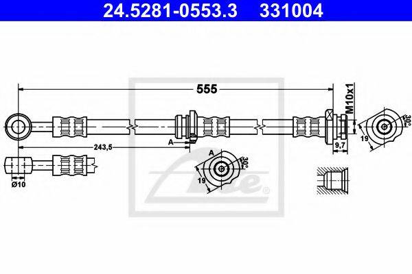 Тормозной шланг ATE 24.5281-0553.3