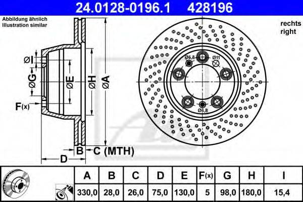 Тормозной диск ATE 24.0128-0196.1