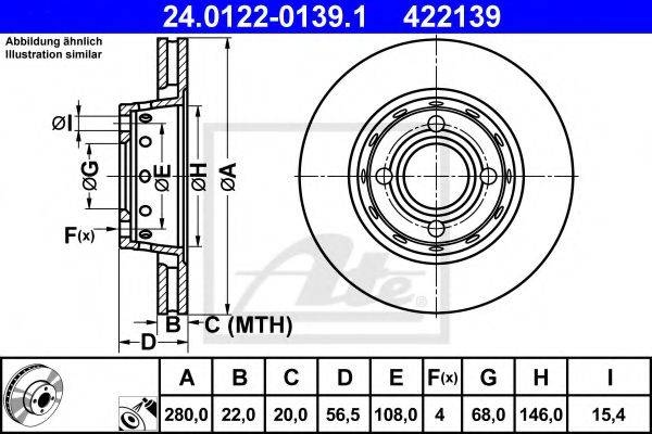 Тормозной диск ATE 24.0122-0139.1
