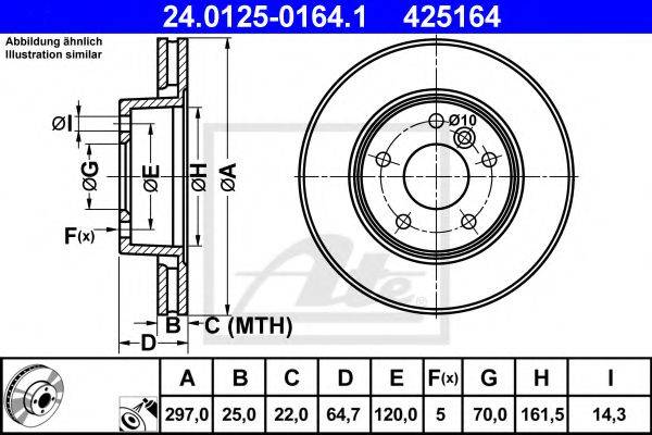 Тормозной диск ATE 24.0125-0164.1