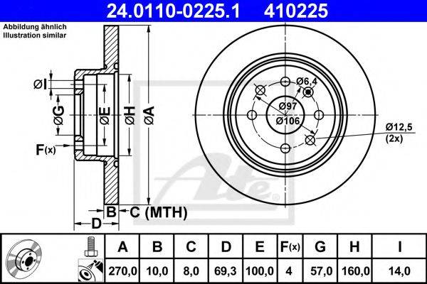 Тормозной диск ATE 24.0110-0225.1