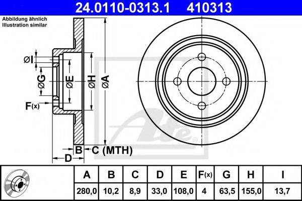 Тормозной диск ATE 24.0110-0313.1