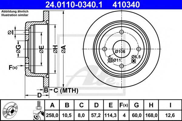 Тормозной диск ATE 24.0110-0340.1
