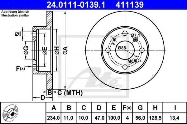 Тормозной диск ATE 24.0111-0139.1