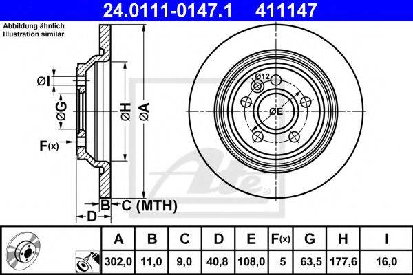 Тормозной диск ATE 24.0111-0147.1