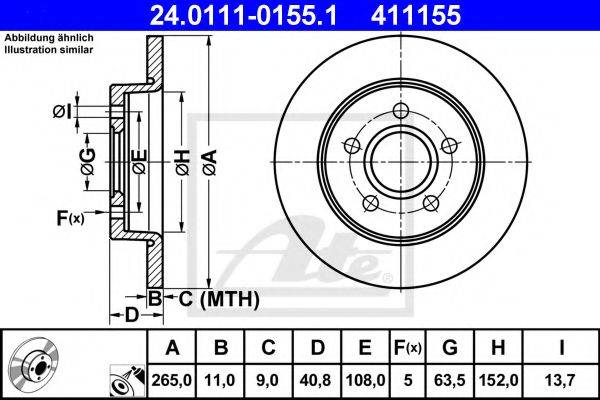 Тормозной диск ATE 24.0111-0155.1