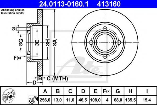 Тормозной диск ATE 24.0113-0160.1