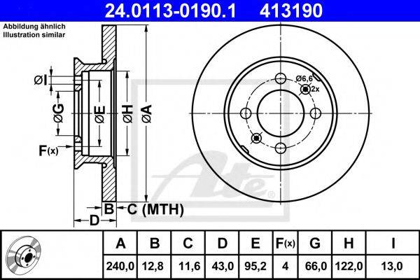 Тормозной диск ATE 24.0113-0190.1