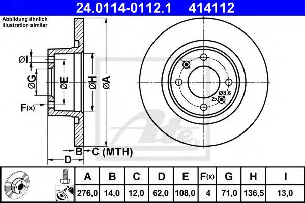 Тормозной диск ATE 24.0114-0112.1