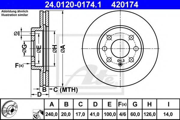 Тормозной диск ATE 24.0120-0174.1