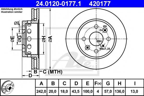 Тормозной диск ATE 24.0120-0177.1
