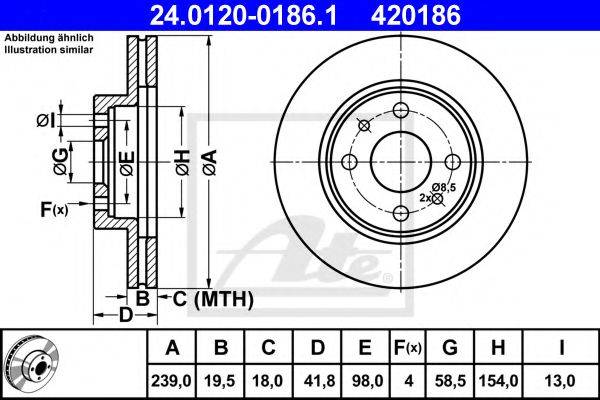Тормозной диск ATE 24.0120-0186.1