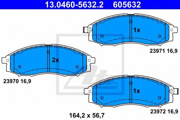 Комплект тормозных колодок, дисковый тормоз ATE 13.0460-5632.2