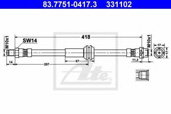 Тормозной шланг ATE 83.7751-0417.3