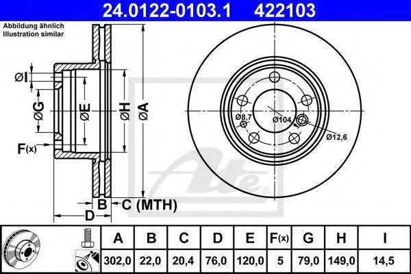 Тормозной диск ATE 24.0122-0103.1