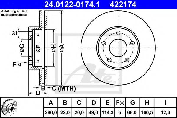 Тормозной диск ATE 24.0122-0174.1