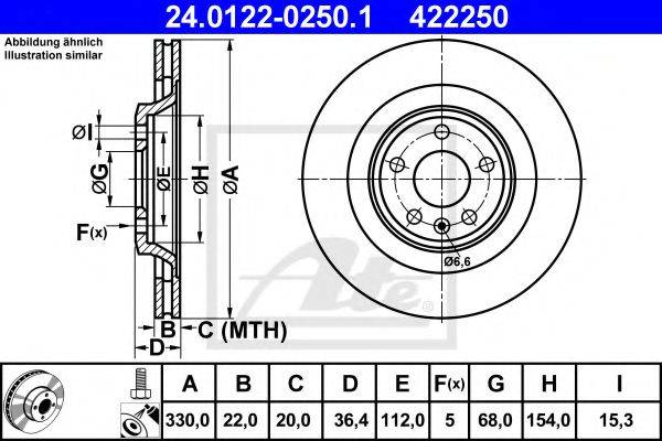 Тормозной диск ATE 24.0122-0250.1