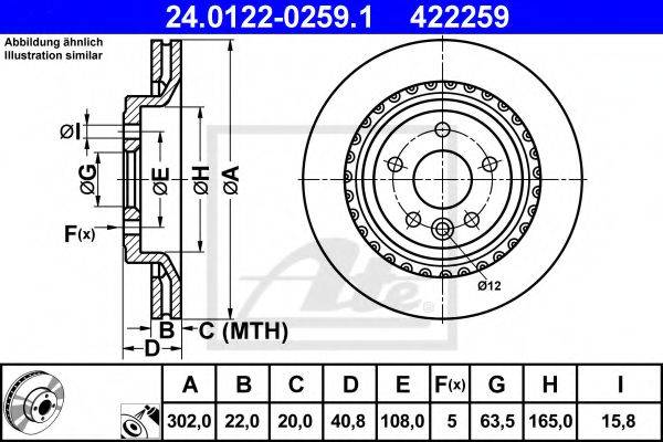 Тормозной диск ATE 24.0122-0259.1
