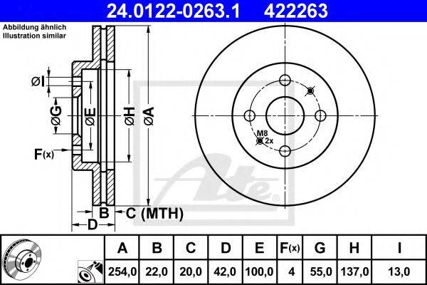 Тормозной диск ATE 24.0122-0263.1