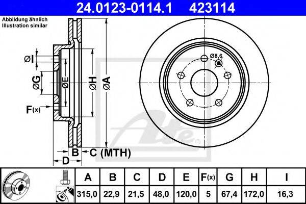 Тормозной диск ATE 24.0123-0114.1
