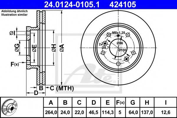 Тормозной диск ATE 24.0124-0105.1