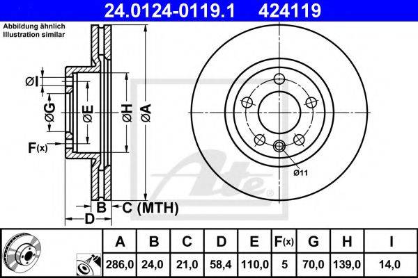 Тормозной диск ATE 24.0124-0119.1