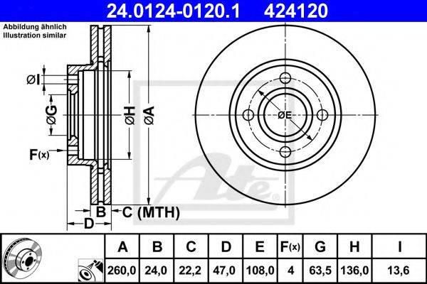 Тормозной диск ATE 24.0124-0120.1