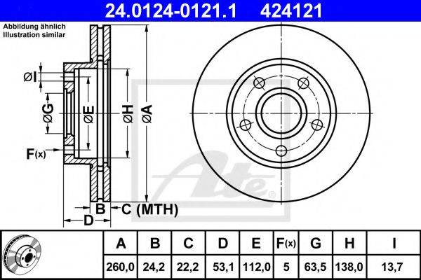 Тормозной диск ATE 24.0124-0121.1