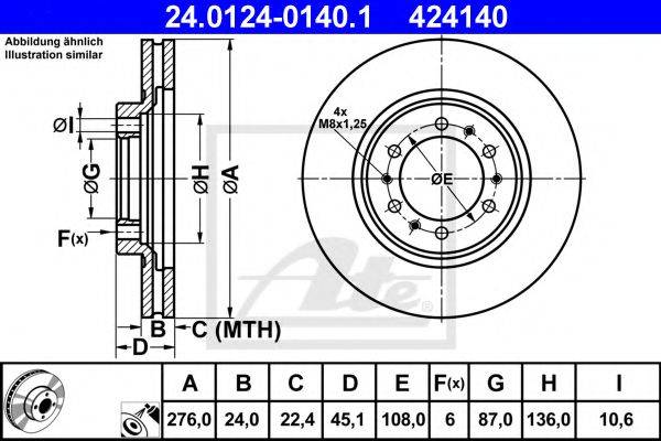 Тормозной диск ATE 24.0124-0140.1
