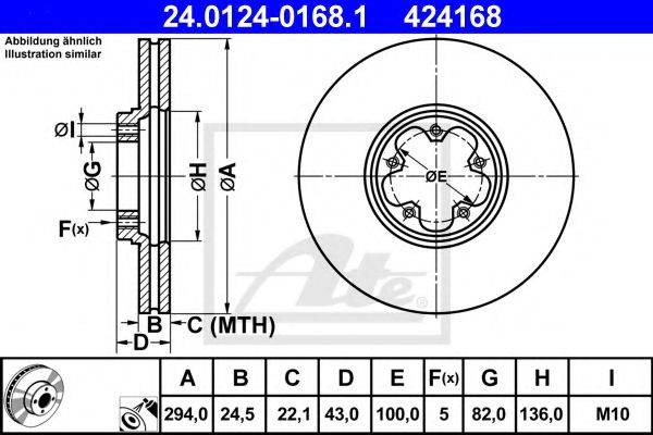 Тормозной диск ATE 24.0124-0168.1