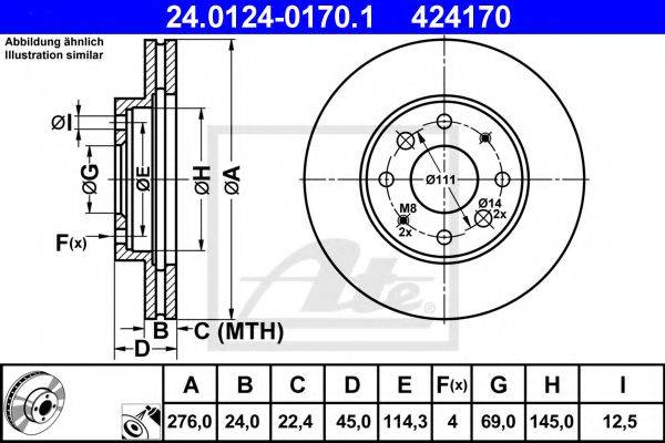 Тормозной диск ATE 24.0124-0170.1