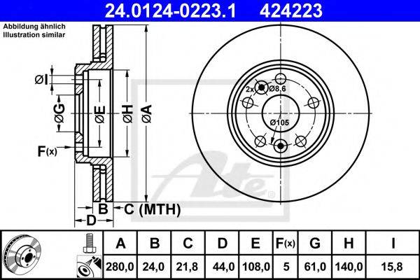 Тормозной диск ATE 24.0124-0223.1