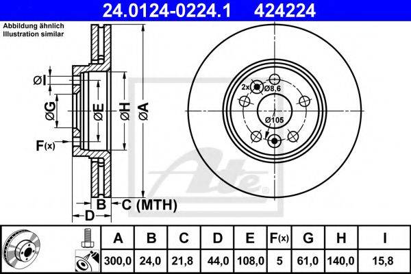 Тормозной диск ATE 24.0124-0224.1